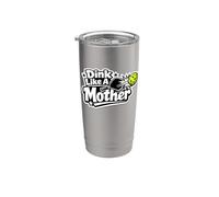 Divertido diseño de jugadora de pickleball Dink Like A Mother Vaso térmico de acero inoxidable de doble pared
