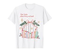 Divertido diseño de Lectura navideña de Dear Santa Bring Me Books Camiseta