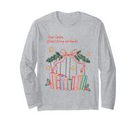 Divertido diseño de Lectura navideña de Dear Santa Bring Me Books Manga Larga