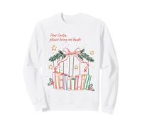 Divertido diseño de Lectura navideña de Dear Santa Bring Me Books Sudadera