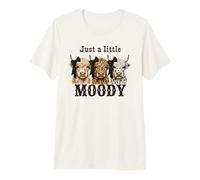 Divertido diseño de Leopardo de Vaca de Las Tierras Altas de Just Little Moody Camiseta Premium