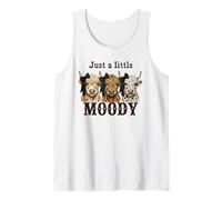 Divertido diseño de Leopardo de Vaca de Las Tierras Altas de Just Little Moody Camiseta sin Mangas