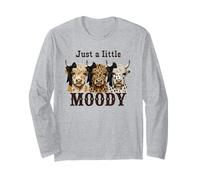 Divertido diseño de Leopardo de Vaca de Las Tierras Altas de Just Little Moody Manga Larga