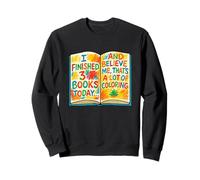 Divertido diseño de Libro para Colorear: terminé 3 Libros Hoy Sudadera