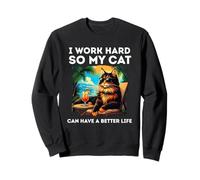 Divertido diseño de Maine Coon Cat Lover I Work Hard Maine Coon Cat Sudadera