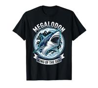 Divertido diseño de Megalodon King of The Sea para Amantes de los Tiburones Camiseta