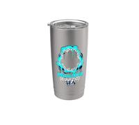 Divertido diseño de Megalodon King of the Sea para amantes de los tiburones Vaso térmico de acero inoxidable de doble pared