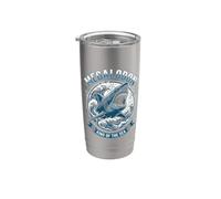 Divertido diseño de Megalodon King of the Sea para amantes de los tiburones Vaso térmico de acero inoxidable de doble pared