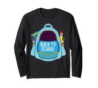 Divertido diseño de mochila de regreso a clases Manga Larga