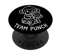 Divertido diseño de Mono de Team Punch, Bonito Animal PopSockets PopGrip Adhesivo