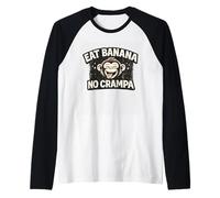 Divertido diseño de Mono Que Come plátano y Nunca se acalambran, el Primate se ríe Camiseta Manga Raglan