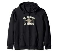 Divertido diseño de Mono Que Come plátano y Nunca se acalambran, el Primate se ríe Sudadera con Capucha