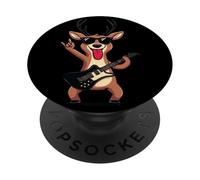 Divertido diseño de música Rock de Animales al Estilo de Dibujos Animados de Ciervos PopSockets PopGrip Adhesivo