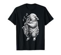 Divertido diseño de ovejas Tocando saxofón Amante de la música Camiseta