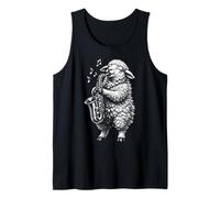 Divertido diseño de ovejas Tocando saxofón Amante de la música Camiseta sin Mangas