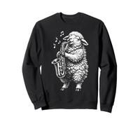 Divertido diseño de ovejas Tocando saxofón Amante de la música Sudadera