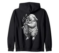 Divertido diseño de ovejas Tocando saxofón Amante de la música Sudadera con Capucha