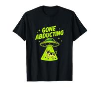 Divertido diseño de ovni de vaca secuestro espacial cómic de neón Camiseta