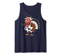 Divertido diseño de Pavo Moo Divertido Acción de Gracias para niños, Hombres y Mujeres Camiseta sin Mangas