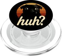 Divertido diseño de Perro Pug Huh Meme Retro Sunset Dog PopSockets PopGrip para MagSafe