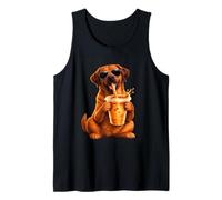 Divertido diseño de Perro Rhodesian Ridgeback para Amantes del café Helado Camiseta sin Mangas