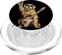 Divertido diseño de Perro Rock Golden Retriever Amante de la música PopSockets PopGrip para MagSafe