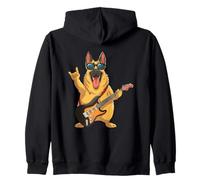 Divertido diseño de Perro Rock Pastor alemán Amante de la música Sudadera con Capucha
