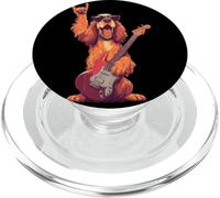 Divertido diseño de Perro Rock Tocando Guitarra Estilo Retro PopSockets PopGrip para MagSafe