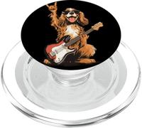 Divertido diseño de Perro Rock Tocando la Guitarra Cavalier King Charles PopSockets PopGrip para MagSafe