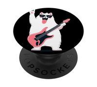 Divertido diseño de Perro Rock Tocando la Guitarra Lindo Animal Humor PopSockets PopGrip Adhesivo