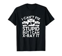 Divertido diseño de radiología no Puede Arreglar estúpido, Pero Puedo radiografiarlo Camiseta gráfica económica, Hombre, Negro, XL