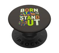 Divertido diseño de Reptil camaleón Born to Stand out PopSockets PopGrip Adhesivo