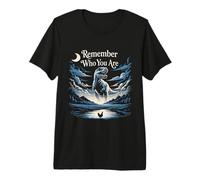 Divertido diseño de Silueta de Pollo con Texto en inglés Remember Who You Are T-Rex Camiseta Premium