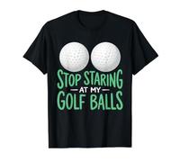 Divertido diseño de Stop Staring At My Golf Balls Camiseta gráfica económica, Hombre, Negro, XL