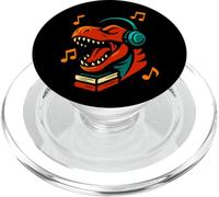 Divertido diseño de T-Rex para Amantes de la música para Adictos a los Auriculares PopSockets PopGrip para MagSafe