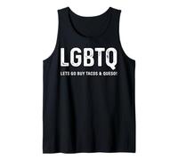 Divertido diseño de Tacos - LGBTQ Let's Go Buy Tacos & Queso Camiseta sin Mangas