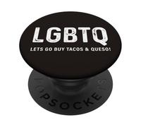 Divertido diseño de Tacos - LGBTQ Let's Go Buy Tacos & Queso PopSockets PopGrip Adhesivo