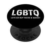 Divertido diseño de Tacos - LGBTQ Let's Go Buy Tacos & Queso PopSockets PopGrip Adhesivo