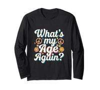 Divertido diseño de texto de sarcasmo Happy Hour de What's My Age Again Manga Larga