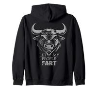 Divertido diseño de Toro de Vaca, Let My People Fart, Amante de los Animales de Granja Sudadera con Capucha
