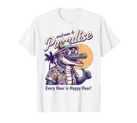 Divertido diseño de Verano Estilo Retro Bienvenido al paraíso Camiseta