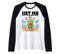 Divertido diseño de voleibol Hit Me With Your Best Guac Camiseta Manga Raglan