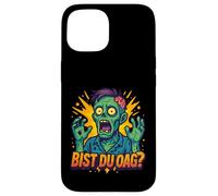 Divertido diseño de zombi con texto "Bist du OAG, cómic" Carcasa para iPhone 15