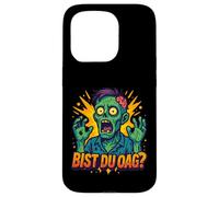 Divertido diseño de zombi con texto "Bist du OAG, cómic" Carcasa para iPhone 15 Pro