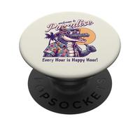Divertido diseño Desgastado de Verano Estilo Retro Bienvenido al paraíso PopSockets PopGrip Adhesivo