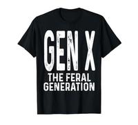 Divertido diseño Gen X The Feral Generation Humor Generation X Camiseta gráfica económica, Hombre, Negro, M