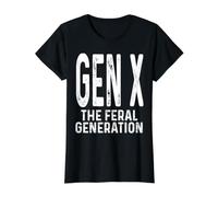 Divertido diseño Gen X The Feral Generation Humor Generation X Camiseta gráfica económica, Mujer, Negro, XL