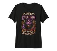 Divertido diseño gótico de Halloween del caldero Witchcore Camiseta Premium