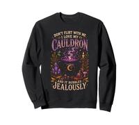 Divertido diseño gótico de Halloween del caldero Witchcore Sudadera