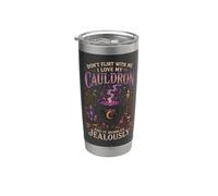 Divertido diseño gótico de Halloween del caldero Witchcore Vaso térmico de acero inoxidable de doble pared